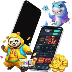 wowph Mobile phone screen showing casino app interface with download button